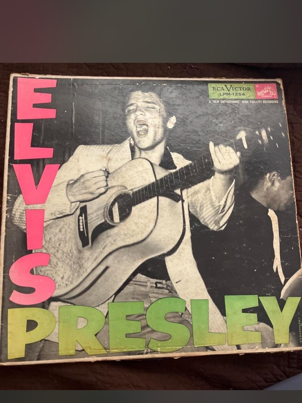 Elvis Presley Vintage LP Cover - RCA Victor - Black, Pink & Lime